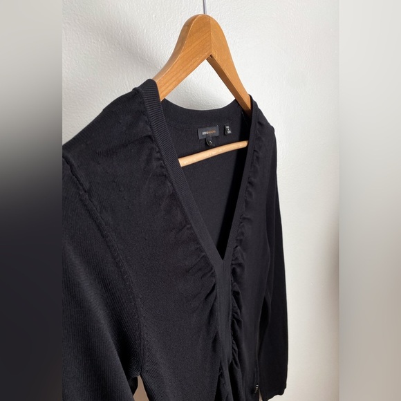 BCBGMAXAZRIA Ruched Long Sleeves Knit Sweater Top Pullover Minimalist Luxury S - Picture 7 of 9